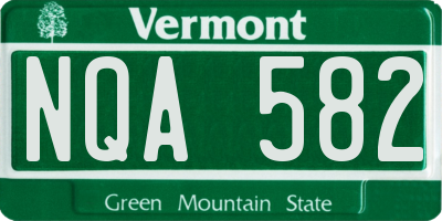 VT license plate NQA582