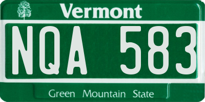 VT license plate NQA583