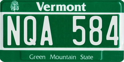 VT license plate NQA584