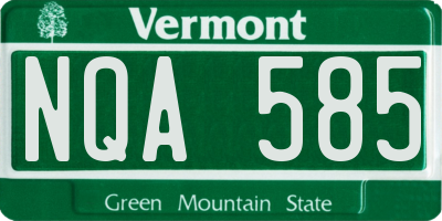 VT license plate NQA585