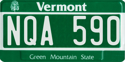 VT license plate NQA590