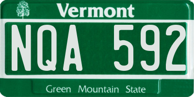 VT license plate NQA592