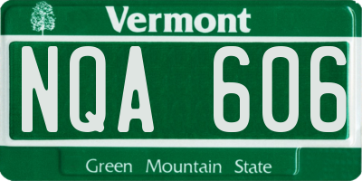 VT license plate NQA606