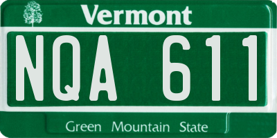 VT license plate NQA611