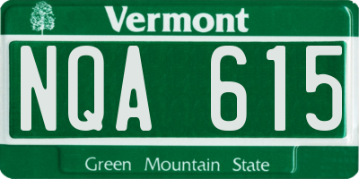 VT license plate NQA615