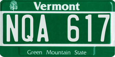 VT license plate NQA617