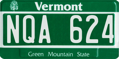 VT license plate NQA624