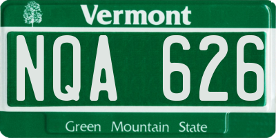 VT license plate NQA626