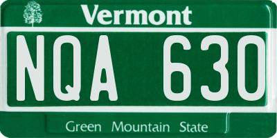 VT license plate NQA630