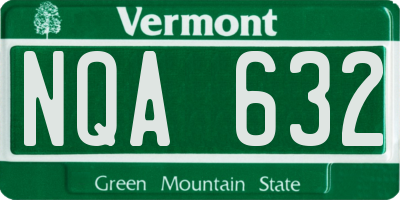 VT license plate NQA632