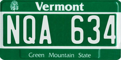 VT license plate NQA634