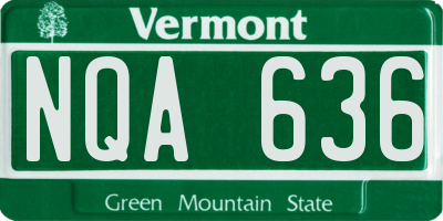 VT license plate NQA636