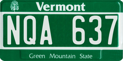 VT license plate NQA637
