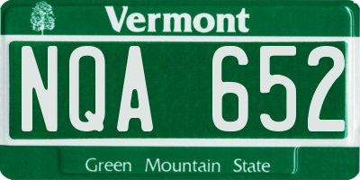 VT license plate NQA652