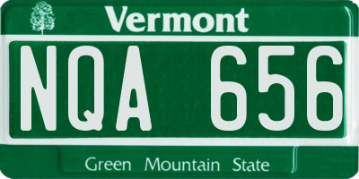 VT license plate NQA656