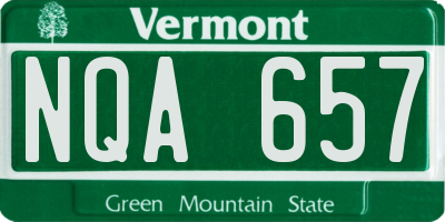 VT license plate NQA657