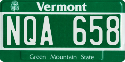 VT license plate NQA658