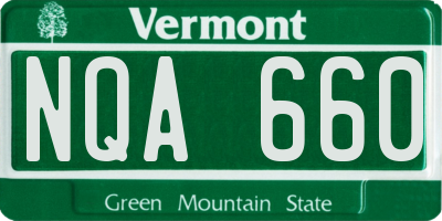 VT license plate NQA660