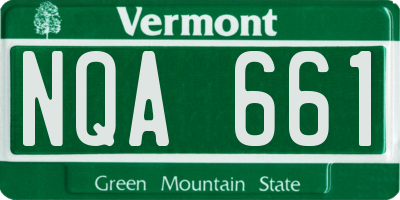 VT license plate NQA661