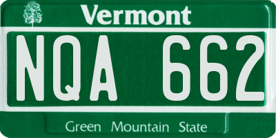 VT license plate NQA662