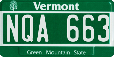 VT license plate NQA663