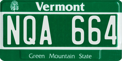 VT license plate NQA664