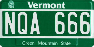 VT license plate NQA666