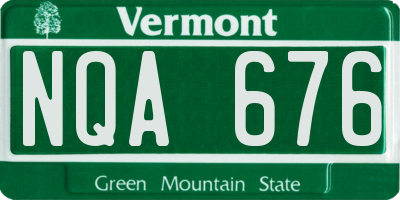 VT license plate NQA676
