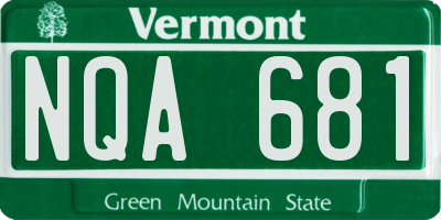 VT license plate NQA681