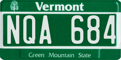 VT license plate NQA684