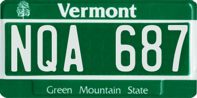 VT license plate NQA687
