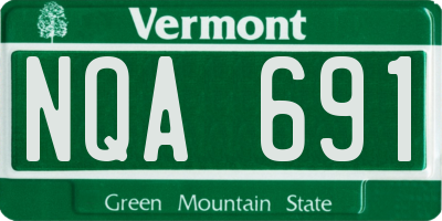 VT license plate NQA691
