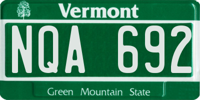 VT license plate NQA692