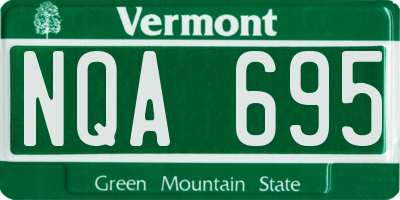 VT license plate NQA695