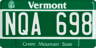 VT license plate NQA698
