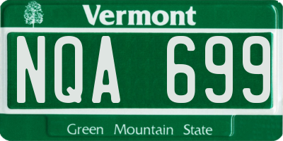 VT license plate NQA699