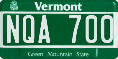 VT license plate NQA700