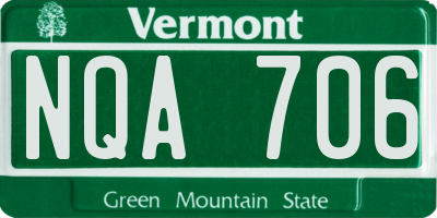 VT license plate NQA706