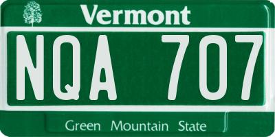 VT license plate NQA707