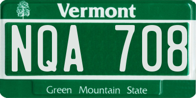 VT license plate NQA708
