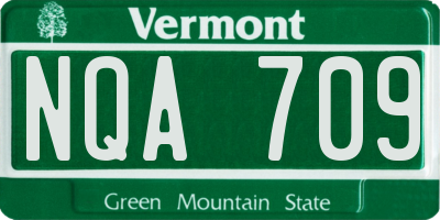 VT license plate NQA709