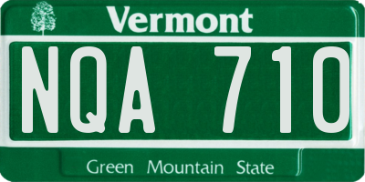 VT license plate NQA710