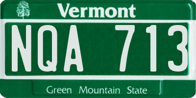 VT license plate NQA713
