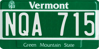 VT license plate NQA715