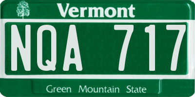 VT license plate NQA717