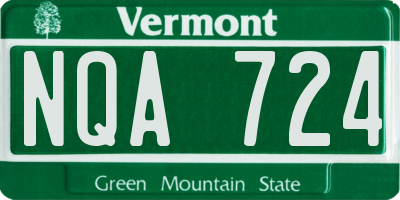 VT license plate NQA724
