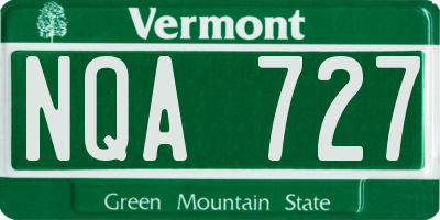 VT license plate NQA727