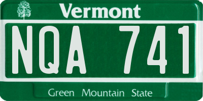 VT license plate NQA741