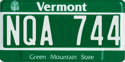 VT license plate NQA744