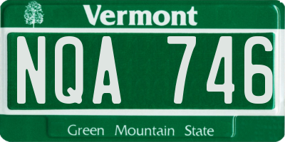 VT license plate NQA746